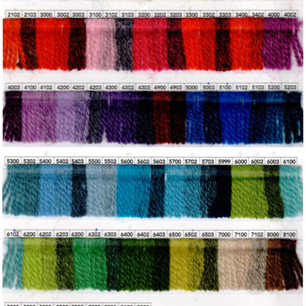 Digital Shade Card – Garnhuset Wool 6/2 Scanned image of a Garnhuset Wool 6/2 shade card.