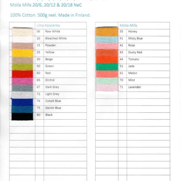 Digital Shade Card – Liina Kalalanka and Molla Mills Digital Shade Card - Liina Kalalanka and Molla Mills