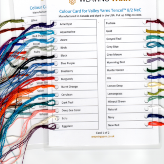 Colour card for Valley Yarns Tencel - solid colours.