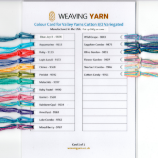 Colour Card for Valley Yarns Cotton 8/2 Variegated