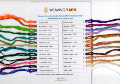 Colour Cards for Valley Yarns Mercerised Cotton