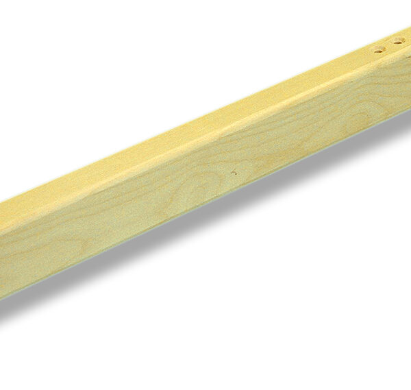 Toika Jaana Treadle 88cm A wooden shaft, roughly square in section, one end rounded, holes drilled at the other end for tie-up cords and the treadle pivot.